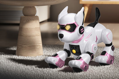 Remote Control Robot Dog Toy Programmable RC Robot Puppy Smart Stunt Robot Pet-Pink