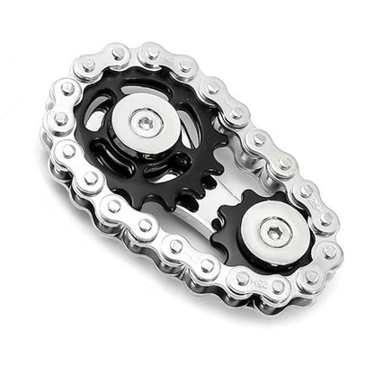 Bike Chain Fidget Toy Metal Spinner Stress Relief Focus Aid Black