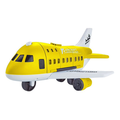Kids Transformable Airplane Transport Playset Transformable Storage Plane Toy-Yellow