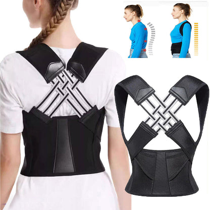Adjustable Posture Corrector Low Back Support Shoulder Brace Belt for Women Men