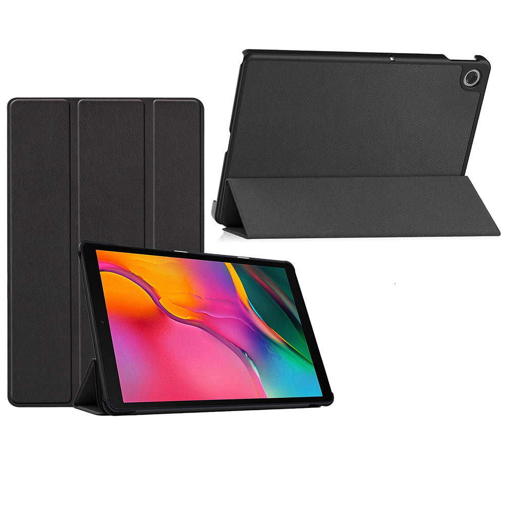 Tri-Fold Stand Case Leather Smart Cover for Lenovo Tab TB311FU 2025 10.1 Inch Black
