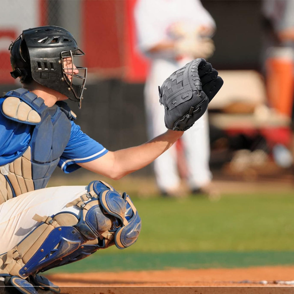 1X Baseball Glove Softball Training Mitt Left Hand Gloves for Children Adult Black