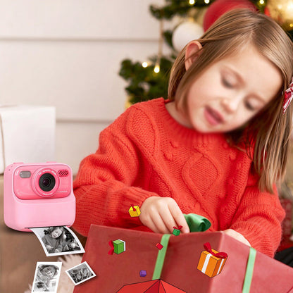 Instant Print Camera for Little Ones Dual Lens Digital Camera with 32G Card - Pink