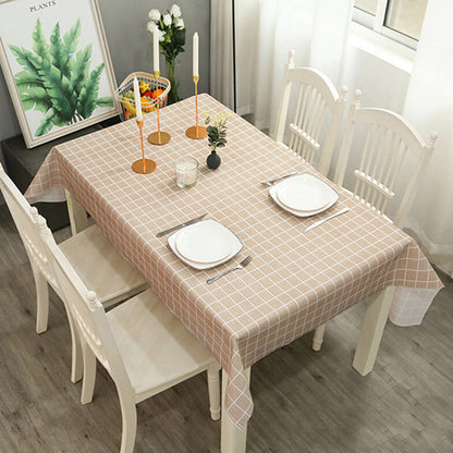2-Pack PVC Tablecloth Waterproof Oilproof with Checkered Pattern Coffee Check