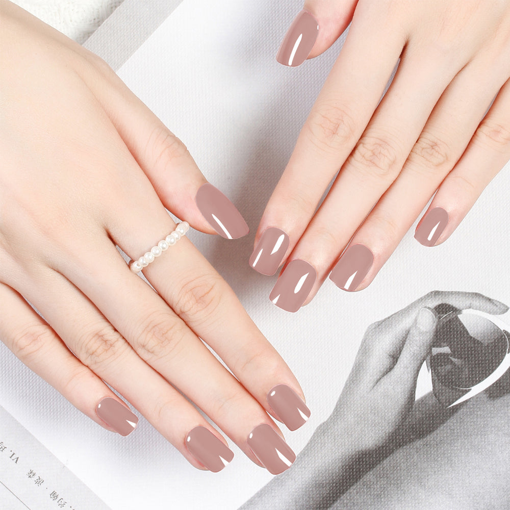 Set of 72Pcs Press On Nails Solid Color Self-Adhesive Fake Nails Style 1