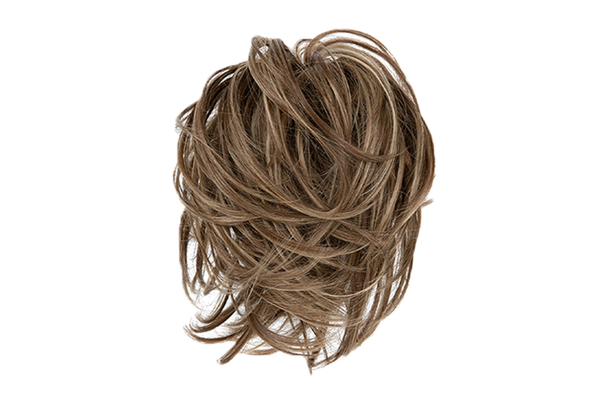 2Pcs 20CM High-Temperature Fiber Natural Messy Bun Scrunchy Thick Messy Bun Hair Piece-Ash Blonde