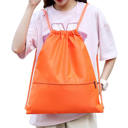 Drawstring Backpack Bag Portable Gym Backpack - Orange