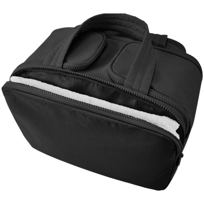Travel Toiletry Bag Wide-open Makeup Bag Organizer with Handle Black