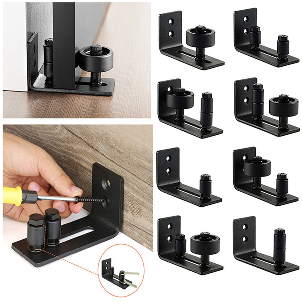 1X 8-Setting Ways Barn Door Floor Guide Adjustable Sliding Guide Flush Wall Mounted Stay Rollers