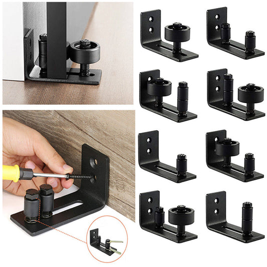 1X 8-Setting Ways Barn Door Floor Guide Adjustable Sliding Guide Flush Wall Mounted Stay Rollers