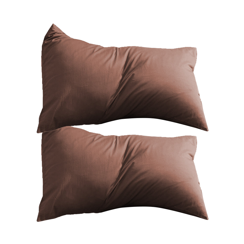 2Pcs 74x48cm Solid Color Pillowcase Cotton Pillow Covers Home Decor Coffee