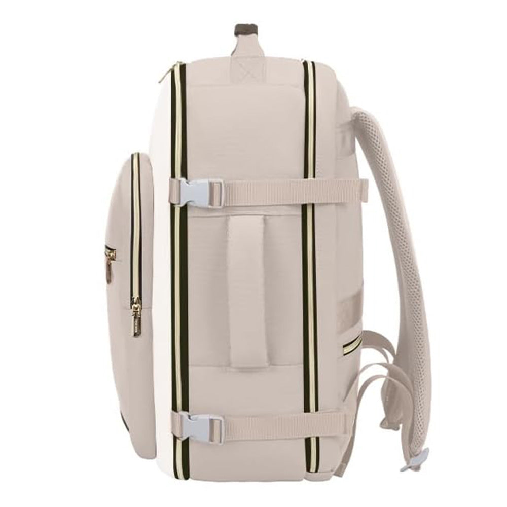 40L Travel Backpack for Men & Women Waterproof Carry-On Bag with 3 Storage Pockets Khaki
