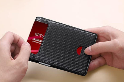 PU Leather Wallet RFID Blocking Front Pocket Bifold Card Holder-Black