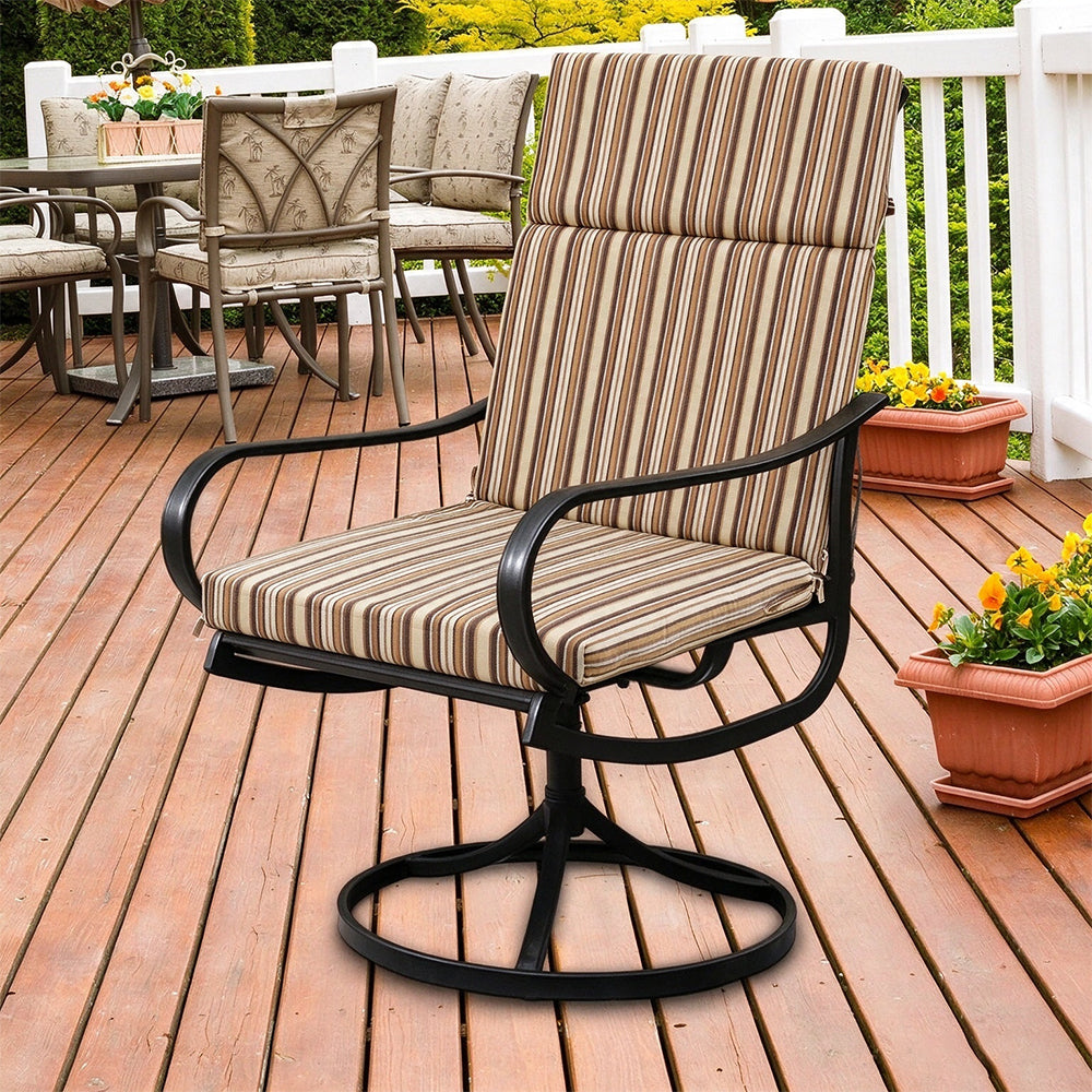 Water Resistant Seat Cushion Backrest Back Deep Chair Cushion - Brown