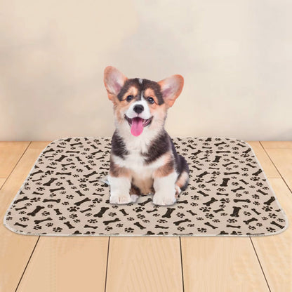 Washable Waterproof Reusable Dog Pee Pads Quick Absorbent Puppy Training Mat-Brown