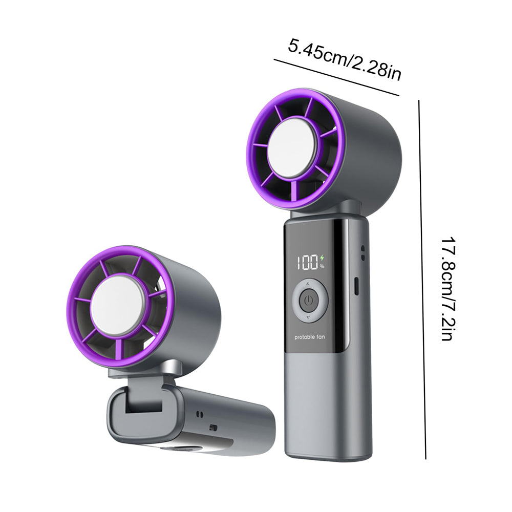 Semiconductor Cooling Handheld Fan 199 Speeds Portable Fan - Grey