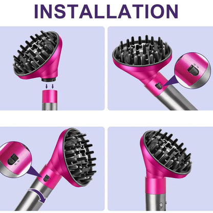 Upgraded Diffuser Attachment for Dyson Airwrap Styler HS01 HS05 Converts to Hair Dryer Nozzle -RoseRed