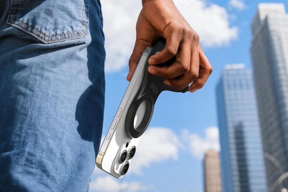 Phone Camera Grip with Selfie Light and Tripod for Photography TikTok-Black