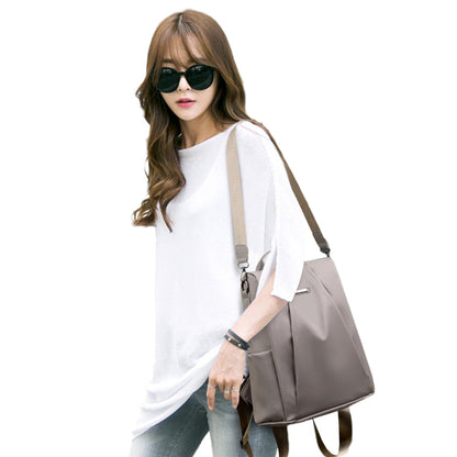 3-in-1 Womens Water-Resistant Backpack Anti-theft Rucksack Travel Shoulder Bag Khaki