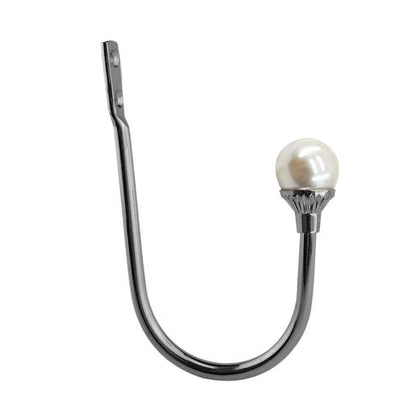 2Piece U Shape Pearl Curtain Holdback Hooks with Screws-Black