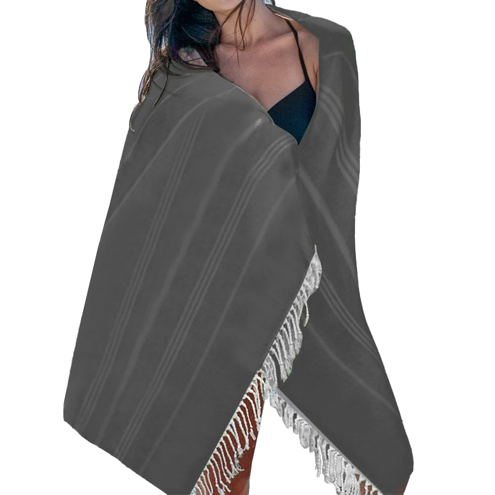 Cotton Turkish Beach Towels Quick Dry Towel for Bathing Swimming Travel Dark Grey