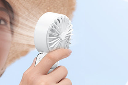 Handheld Foldable High Speed Fan for Travel Outdoor Home Office-White