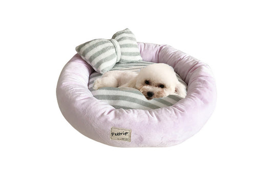Small Calming Dog Bed for Dogs Puppy Round Washable Pet Donut Bed For Cat-Pink
