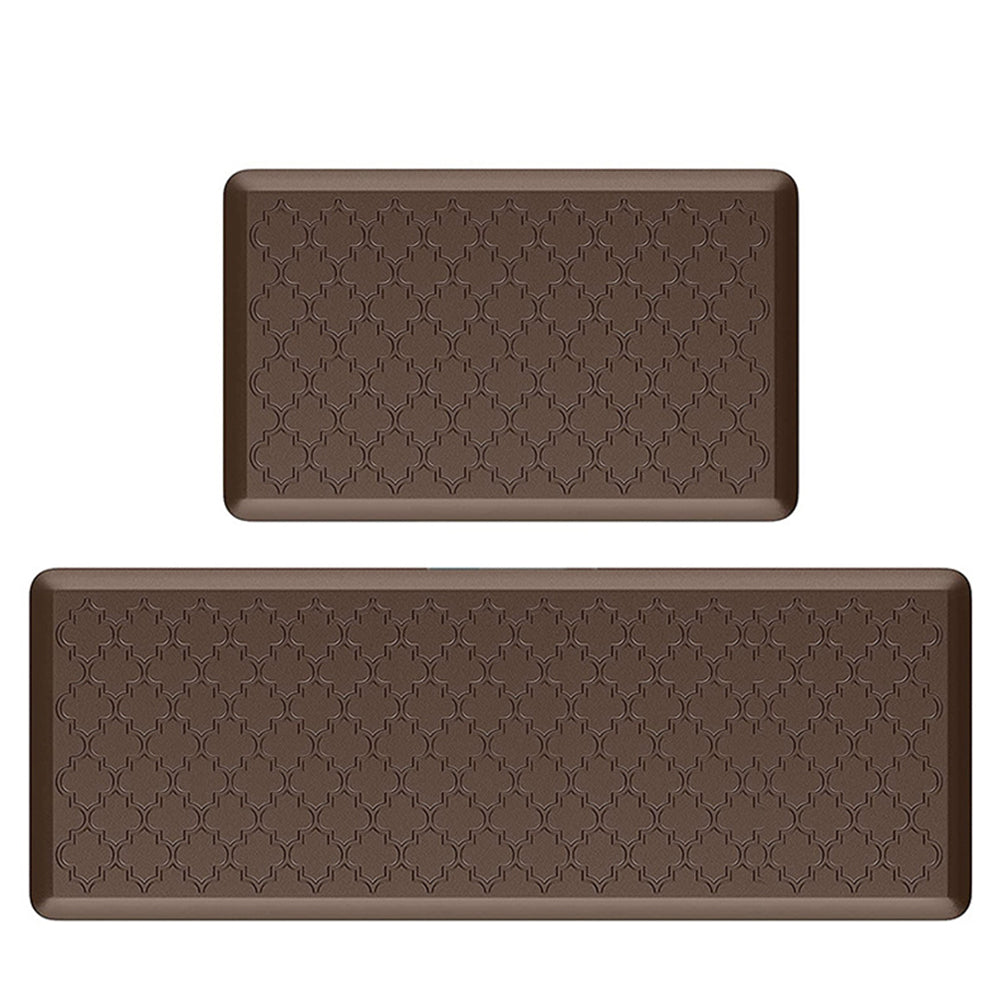 Anti Fatigue Cushioned PVC Floor Mat for Kitchen and Office-Brown