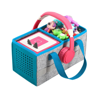 Portable Felt Cloth Storage Bag for Kidsâ€?Musical Speakers Blue