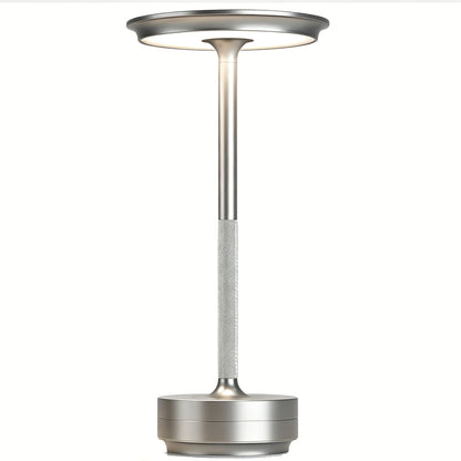 Retro Rechargeable Table Lamp with 3 Color Temperatures- Silver