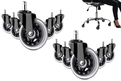 10Pcs 3 Inch Office Chair Caster Replacement Rolling Caster Grip Ring Universal Swivel Wheel