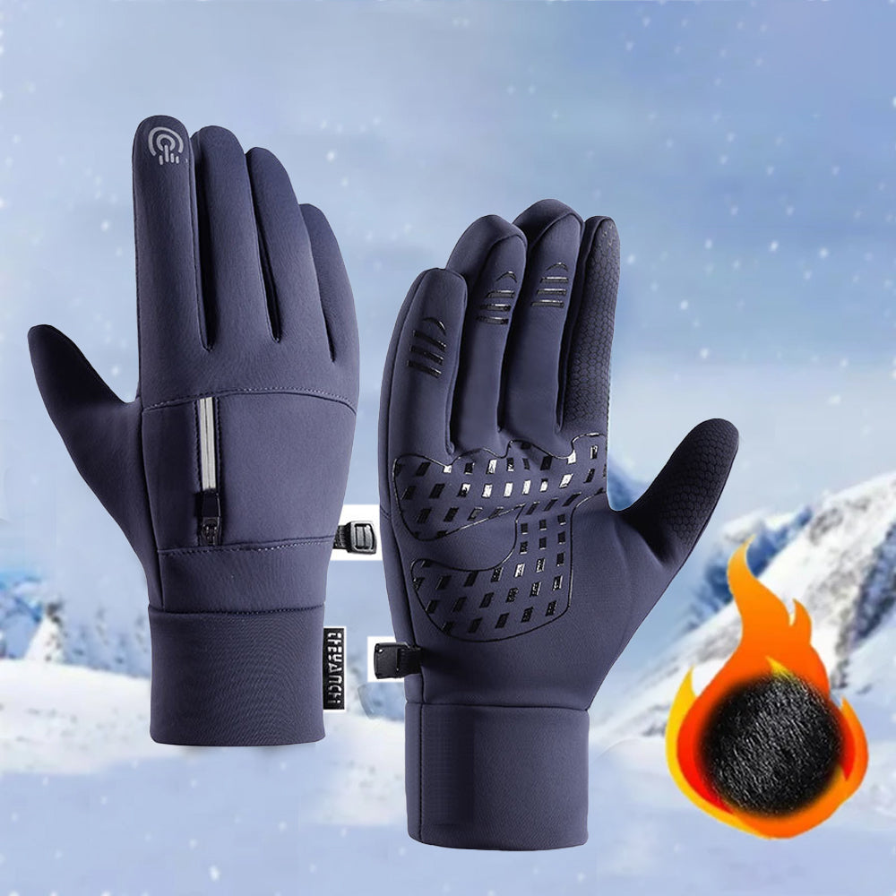 Pair of Winter Warm Gloves Water-Resistant Gloves for Cycling Fishing Skiing Hiking Travel Navy Blue