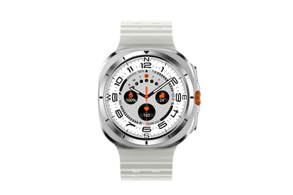 Smart Watch 1.43-Inch Fitness Watch with Heart Rate Sleep Monitor Blood Oxygen Sedentary Reminder OTA SOS Activity Tracker-Silver