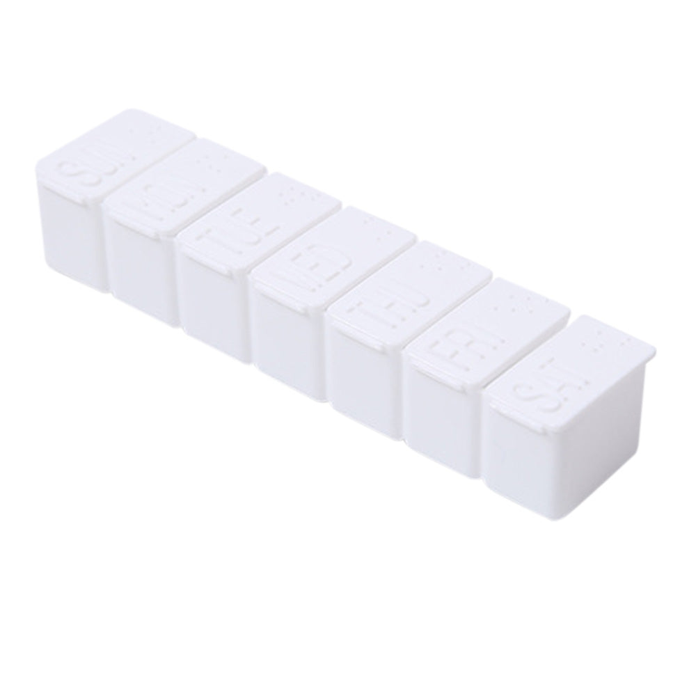 4 PCS Weekly Pill Organizer 7 Day Medicine Box with Compartments for Travel Home White