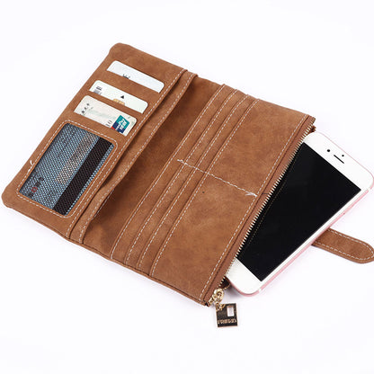Women Wallet Multi Card Position Clutch Female Multi-Function Coin Purse-Brown