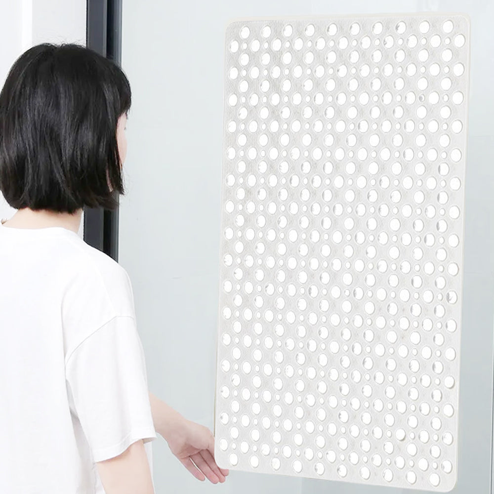 Anti-Slip Bath Mat Suction Shower Mats Bathroom Bathtub Floor White