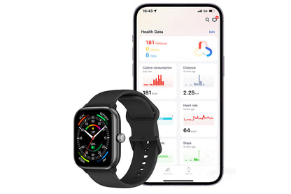Bluetooth Calling Smartwatch with 1.85 Inch Display Fitness and Health Tracking for Men and Women -Black