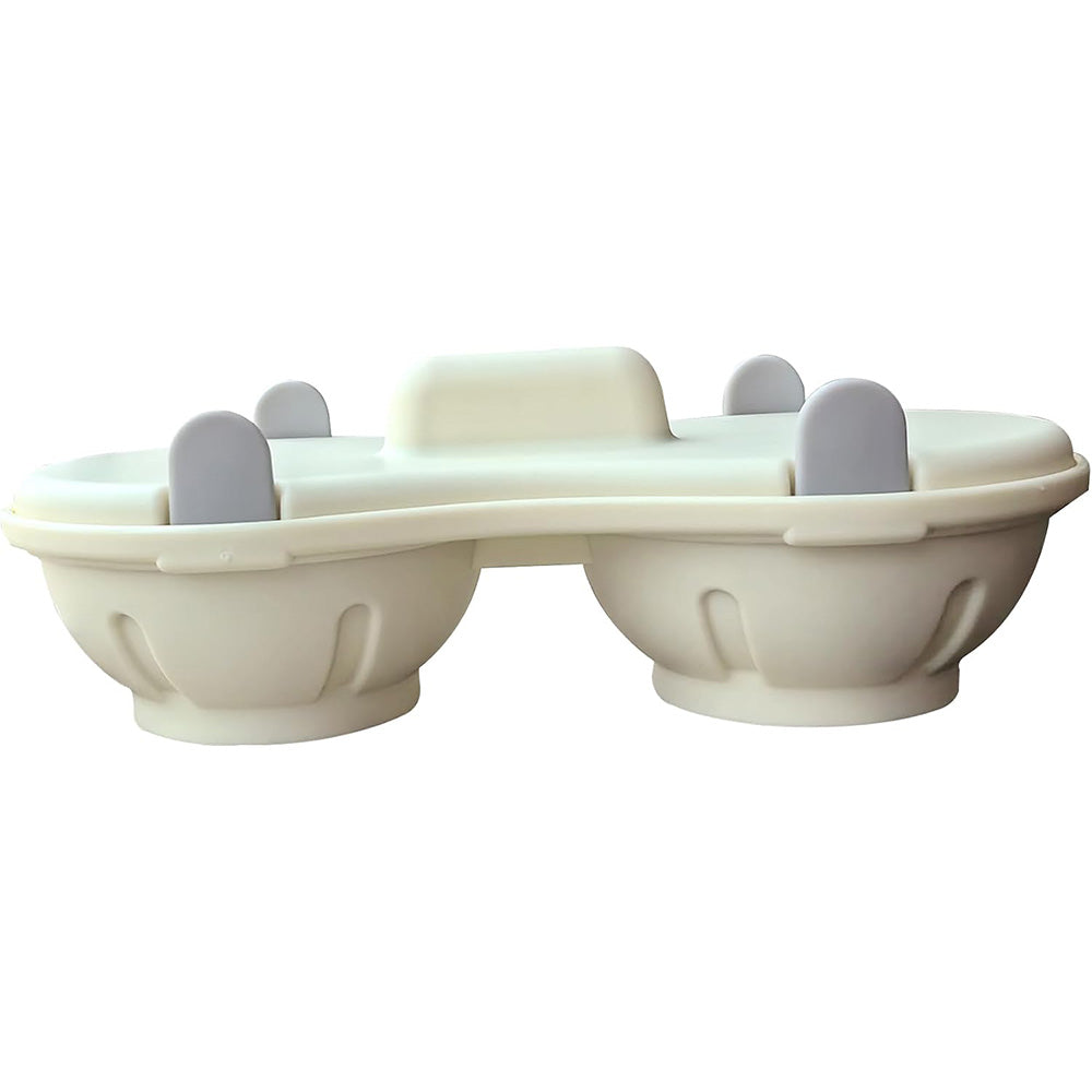 Double Layer Microwave Egg Cooker and Poached Egg Steamer - Beige