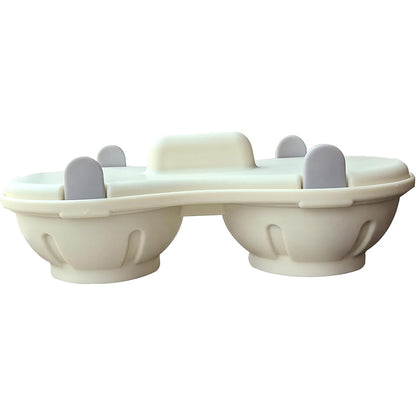 Double Layer Microwave Egg Cooker and Poached Egg Steamer - Beige