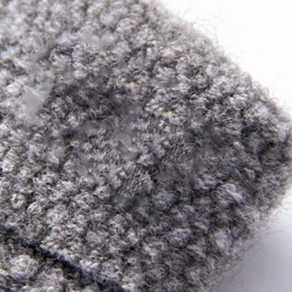 Winter Warm Fingerless Gloves Thermal Half Finger Knitted Mittens Light Grey