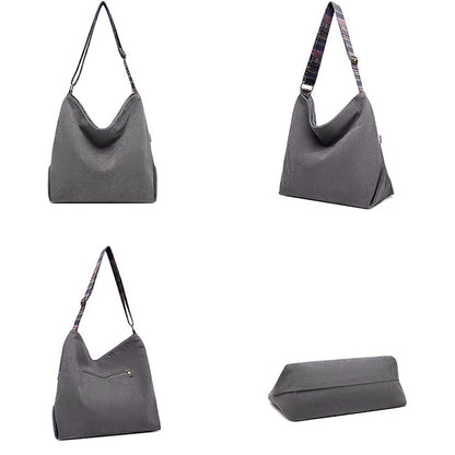 Zipper Tote Bag for Women Shoulder Bags with Adjustable Strap for Work School Shopping Travel Gray