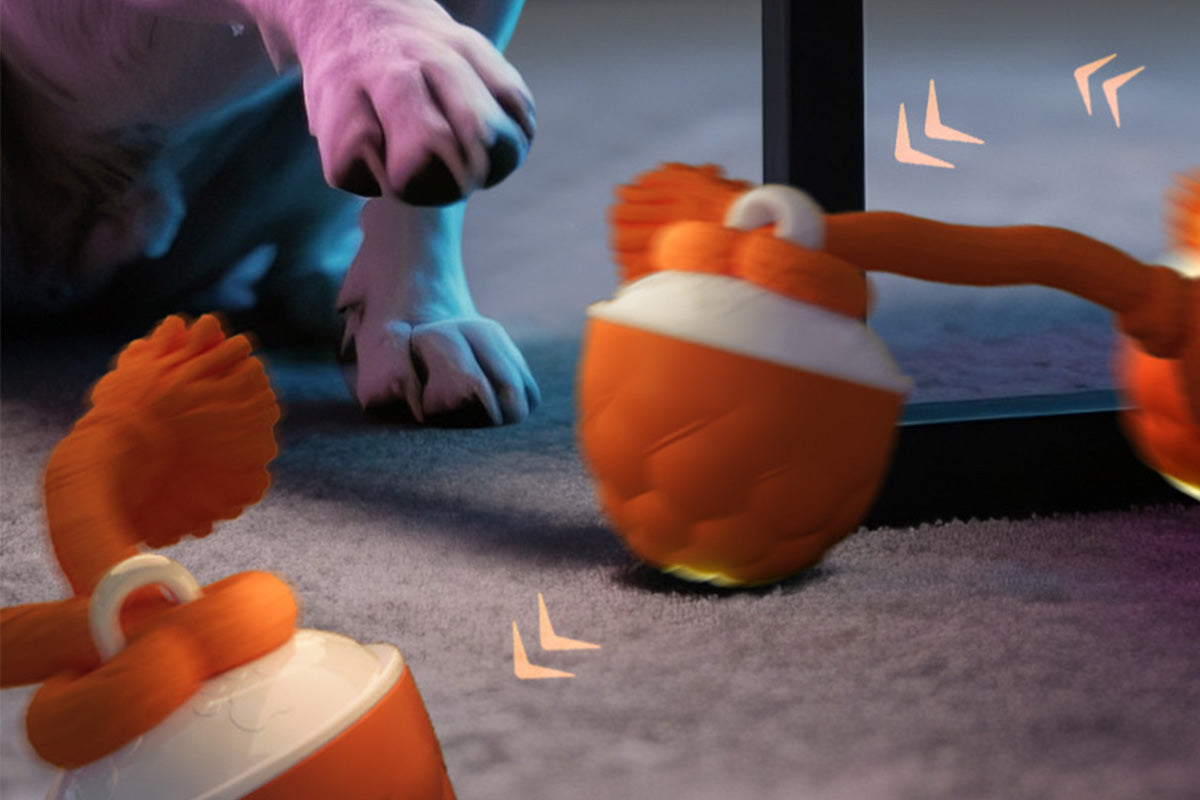 Interactive Dog Toys Touch Activated Bouncing And Jumping Dog Ball-Orange