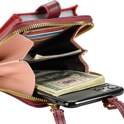 Small Crossbody Bag Cell Phone Purse for Women Mini Shoulder Bag Wallet with Card Slots Red