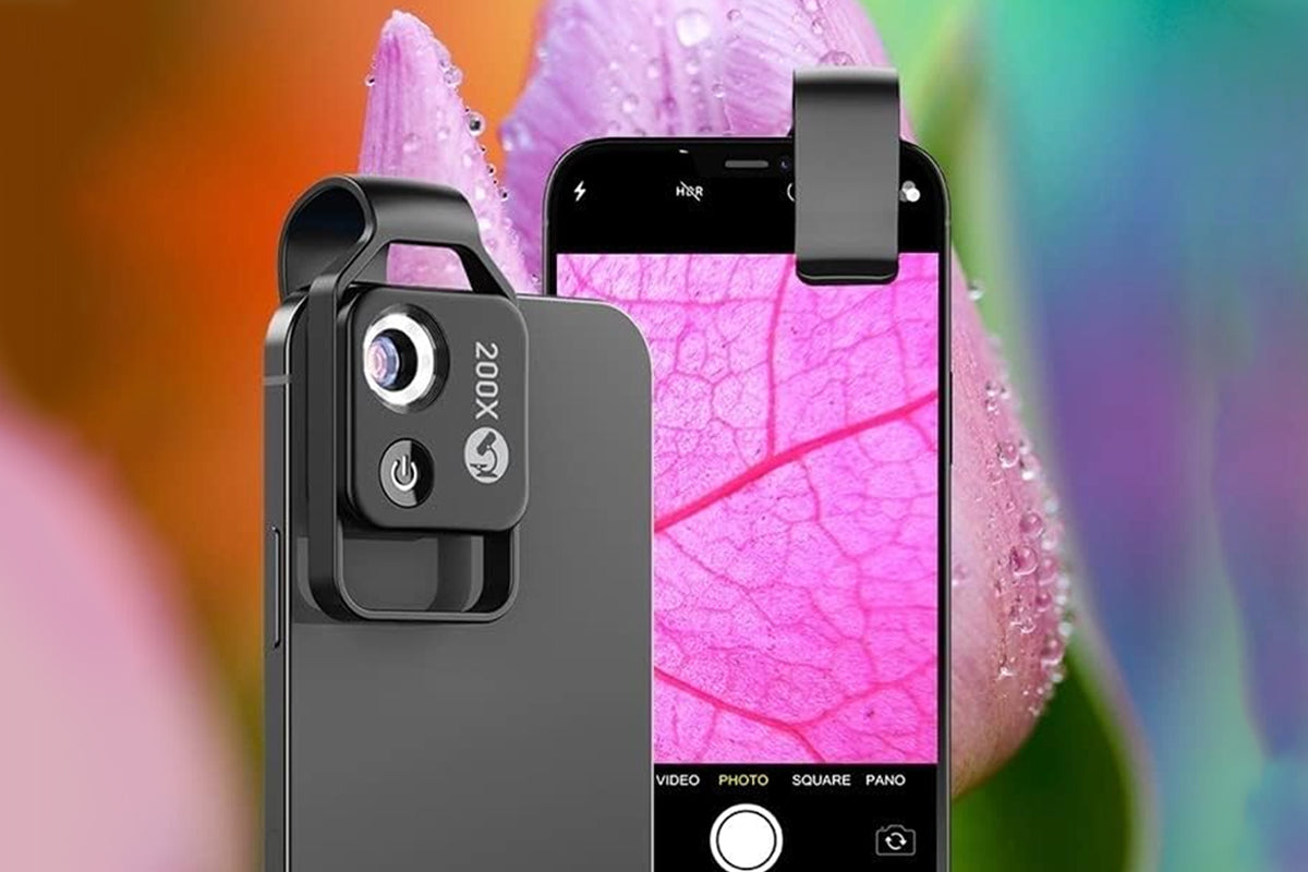 200X Phone Mini Pocket Microscope - Black