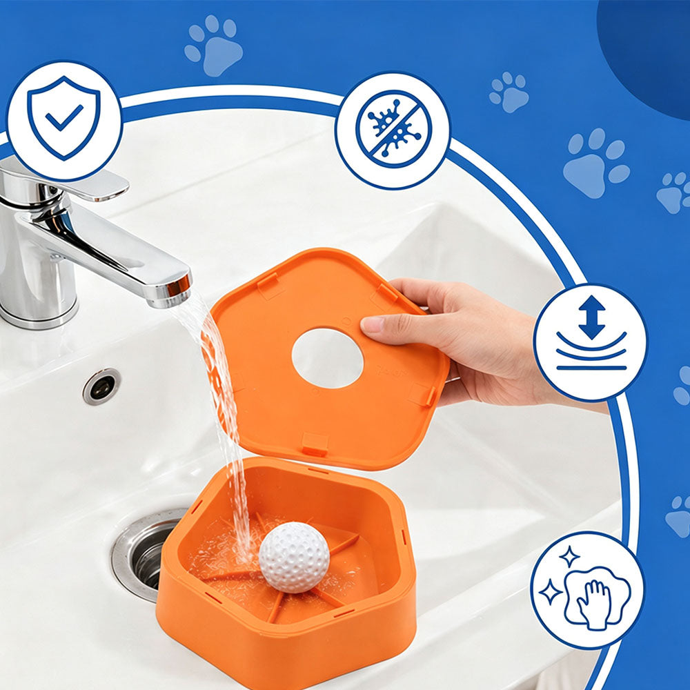 2 in 1 Removable Insert Slow Feeder Pet Bowl - Orange