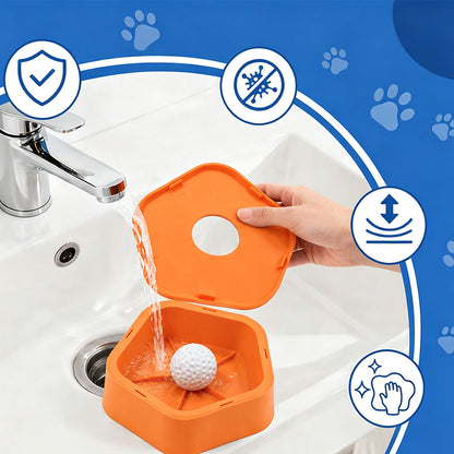 2 in 1 Removable Insert Slow Feeder Pet Bowl - Orange