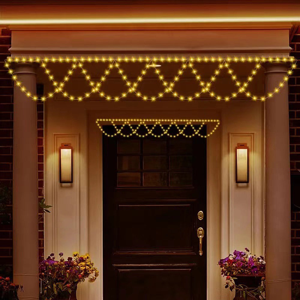 138 LED Eave String Solar Lights with 8 Modes for Christmas - Yellow