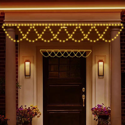 138 LED Eave String Solar Lights with 8 Modes for Christmas - Yellow