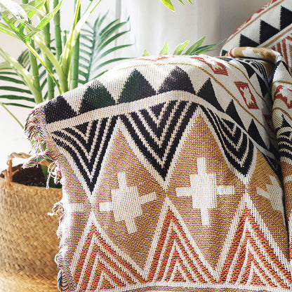 Aztec Style Throw Blanket Bohemian Sofa Blanket Cover for Couch Chair Bed Home Outdoor Beach Travel Style 4