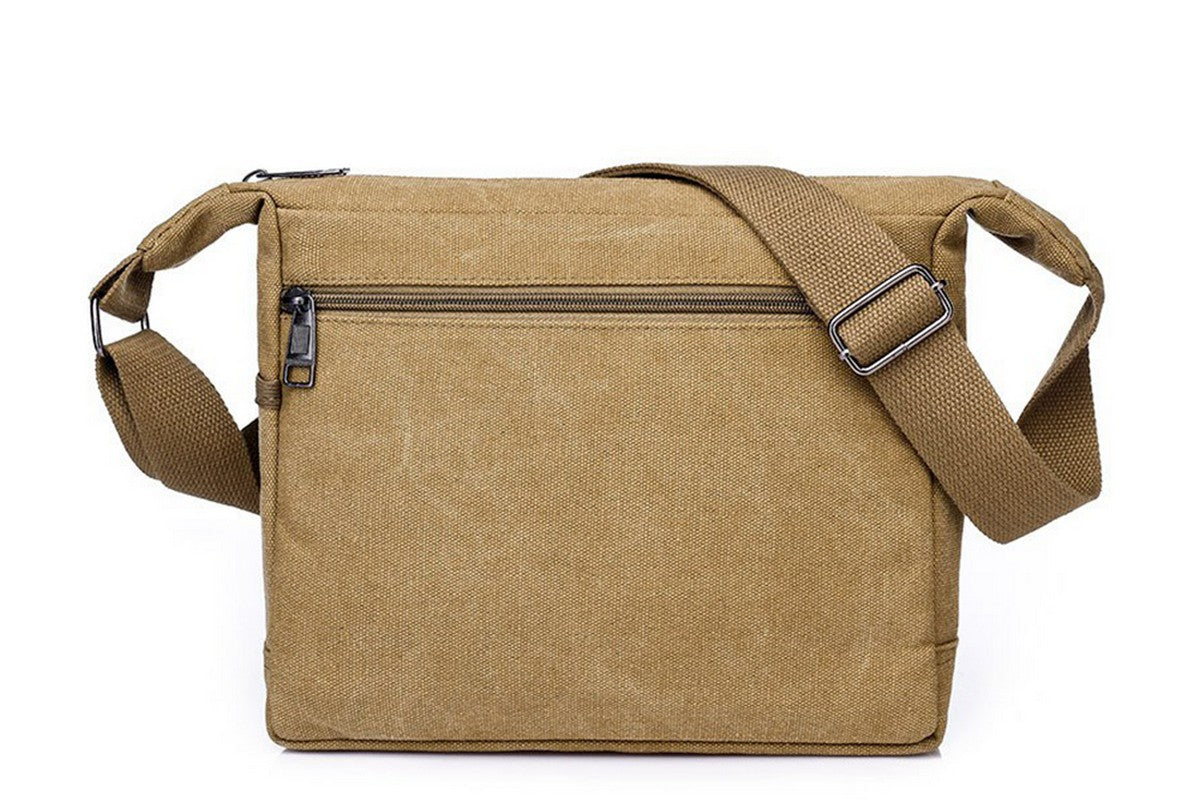 Men Vintage Crossbody Canvas Messenger Shoulder Bag-Brown